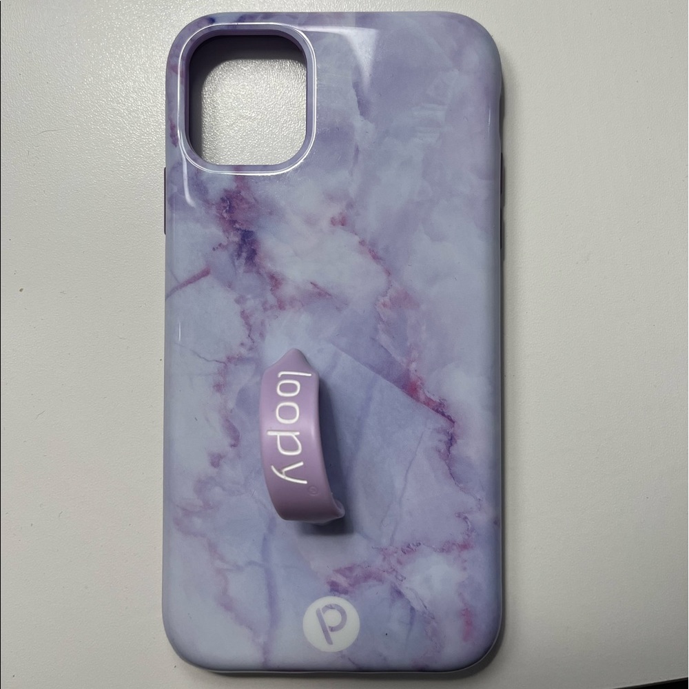 iPhone 11 Purple Marble Gloss Loopy Case